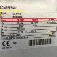 1900071103 Controller Panel for Atlas Copco Compressor Part GA37+ 1900-0711-03 FILME Compressor